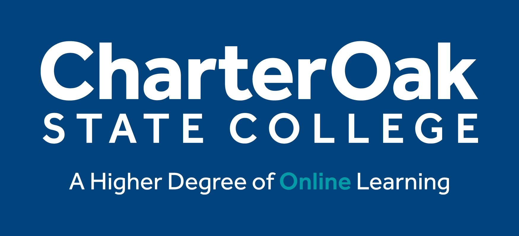 Charter Oak State College logo with teal online